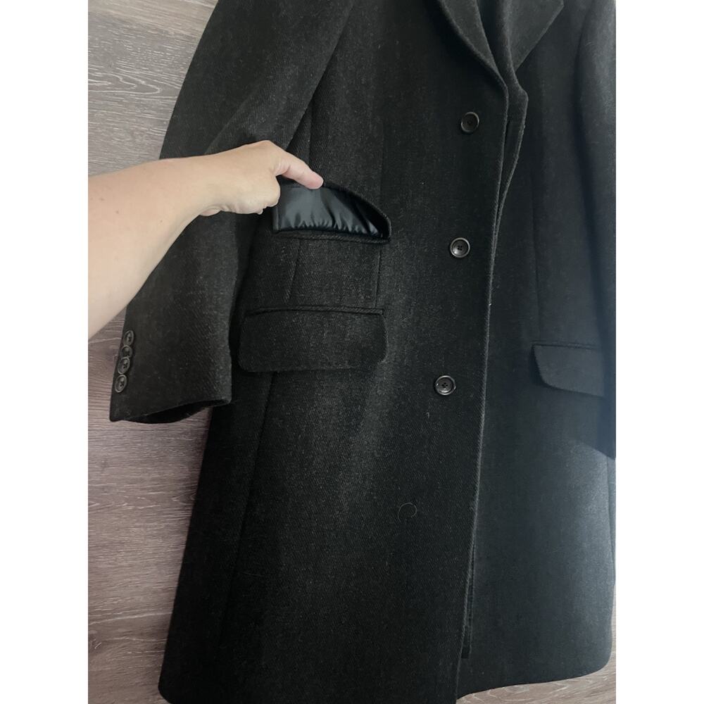 Banana Republic Parka Wool Coat Long Black Men's Large Pockets - Picture 3 of 10